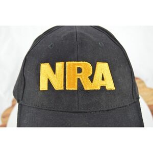NRA Embroidered Hat • Adjustable Black Cap w/ USA Flag